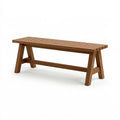 Banc 120 x 35 x 45 cm en bois marron à lattes style contemporain