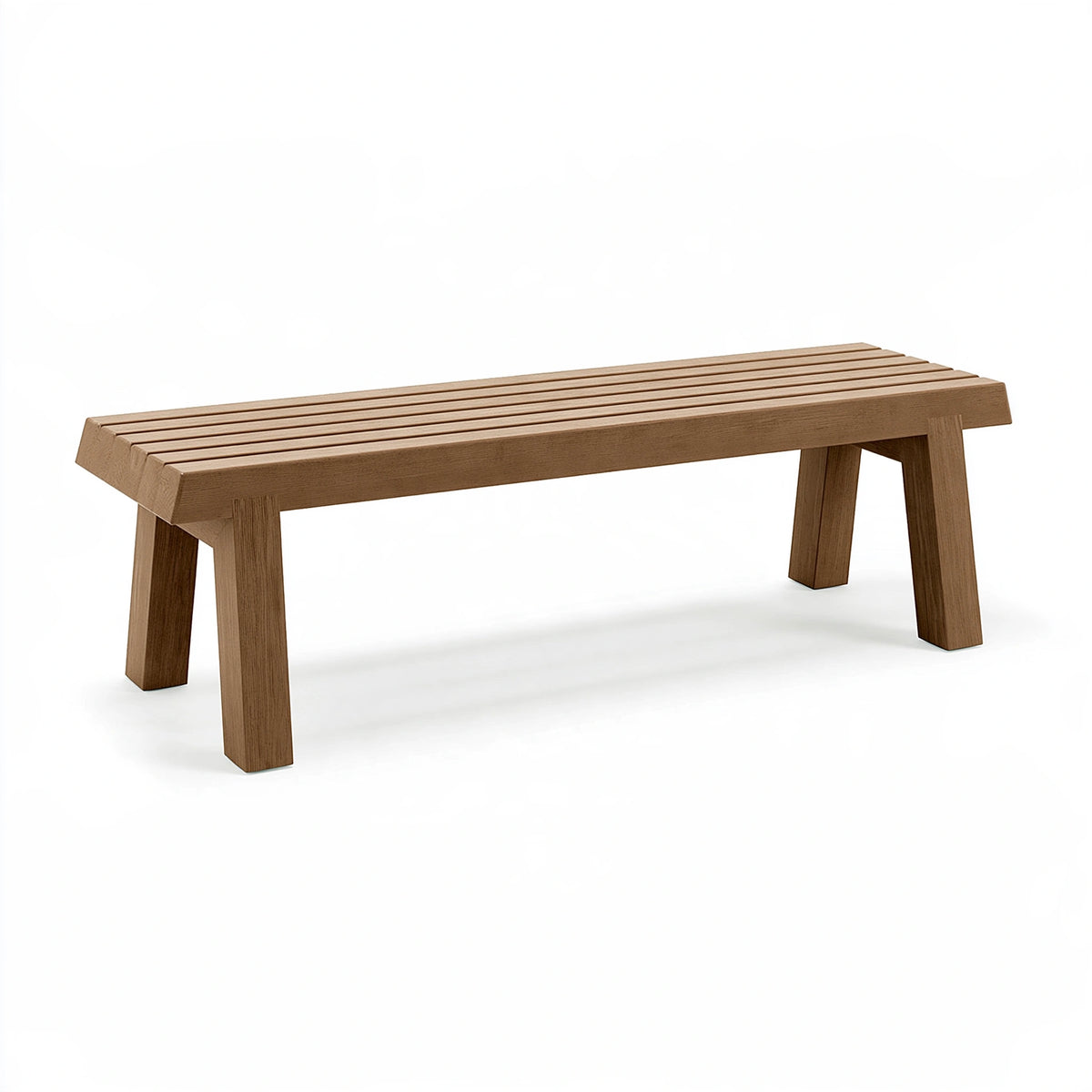Banc 160 x 40 x 45 cm en bois brun à lattes style contemporain