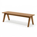 Banc de jardin 160 x 40 x 45 cm en bois brun à lattes style contemporain