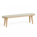 Banc 140 cm en bois et tissu vert clair - Assise rembourrée style scandinave