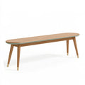 Banc 140 x 40 x 45 cm en bois marron vert et doré style contemporain pour entrée