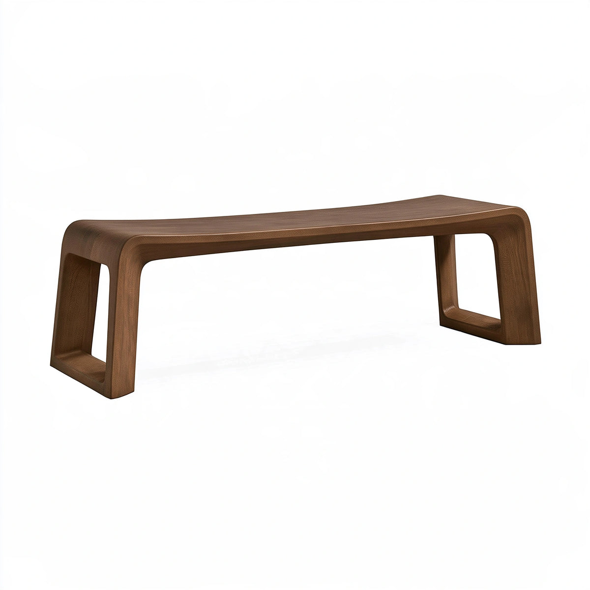 Banc 120 x 35 x 45 cm en bois brun - style contemporain pour entrée et salle à manger